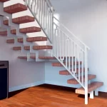 Barandilla para escalera color blanco vista lateral