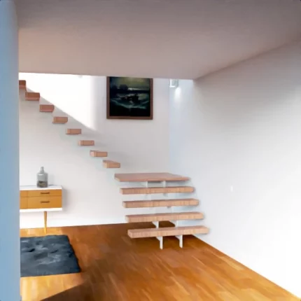 Escaleras modernas de hierro Caslaylett | Metal Hive Escalera moderna en pletina de hierro color blanco vista frontal