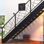 Barandilla para escalera color negro vista lateral