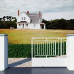 puerta corredera de tubo color blanco