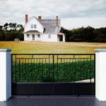 puerta corredera de tubo abierta color negro