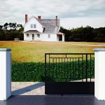 puerta corredera de tubo abierta color negro