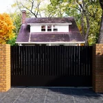 puerta corredera de tubo color negro