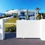 puerta corredera de ocultación de hierro color blanco