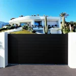 puerta corredera de ocultación de hierro color negro