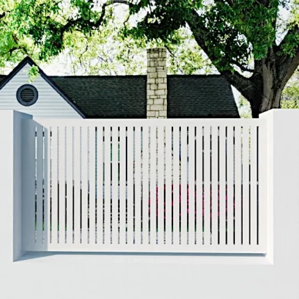 Valla metálica para jardín Charthy | Metal Hive valla decorativa en metal color blanco
