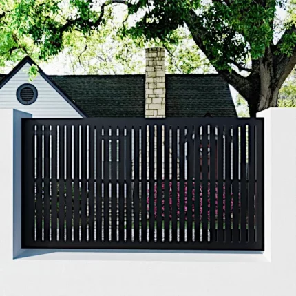 Valla metálica para jardín Charthy | Metal Hive valla decorativa en metal color negro