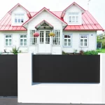 valla de ocultación en metal color negro