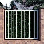 valla decorativa en tubos de hierro color blanco