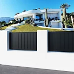 valla de ocultación en metal color negro