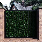 valla decorativa en tubos de hierro color negro