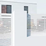 valla decorativa en metal color blanco