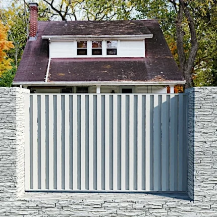 valla decorativa en metal color blanco