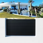 valla de ocultación en metal color negro