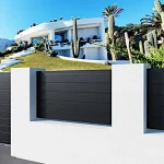 valla de ocultación en metal color negro