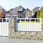 valla decorativa en metal color blanco