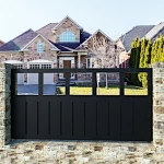 valla decorativa en metal color negro