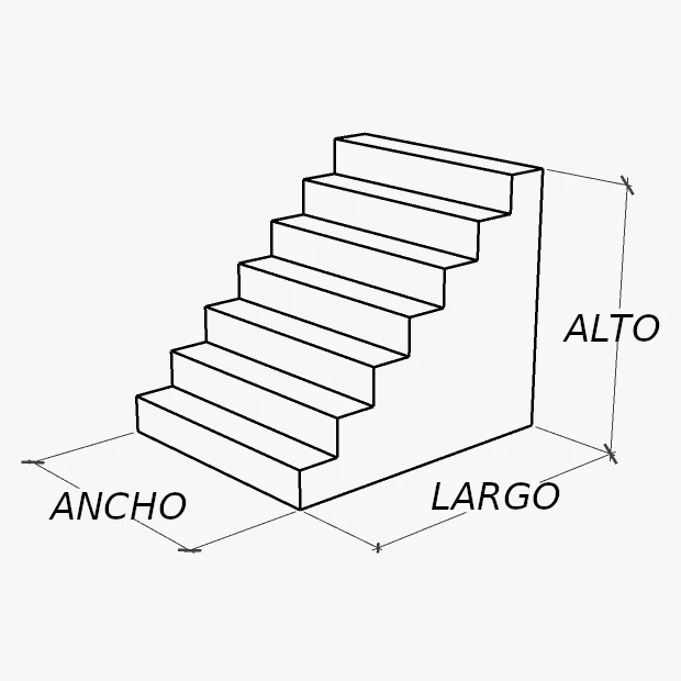 Escalera de hierro Aldpaul | Metal Hive Una imagen con un plano indicando las como tomar medidas de escaleras