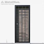 Reja de hierro para puerta en color negro de Cerrajería MetalHive