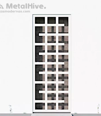 Reja para patio exterior modelo Usean | Metal Hive Reja para patio exterior blanca Usean fabricadas por Cerrajería Metalhive