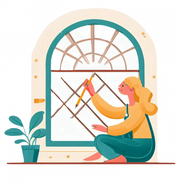 Ilustración toma de medidas de rejas para ventanas