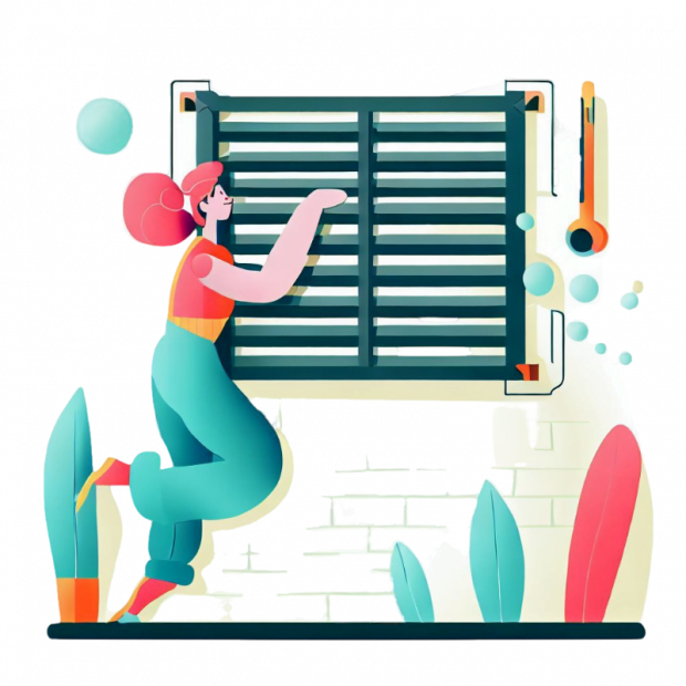 Imagen ilustrativa mostrando la colocación de rejas para ventanas por Cerrajería Metalhive