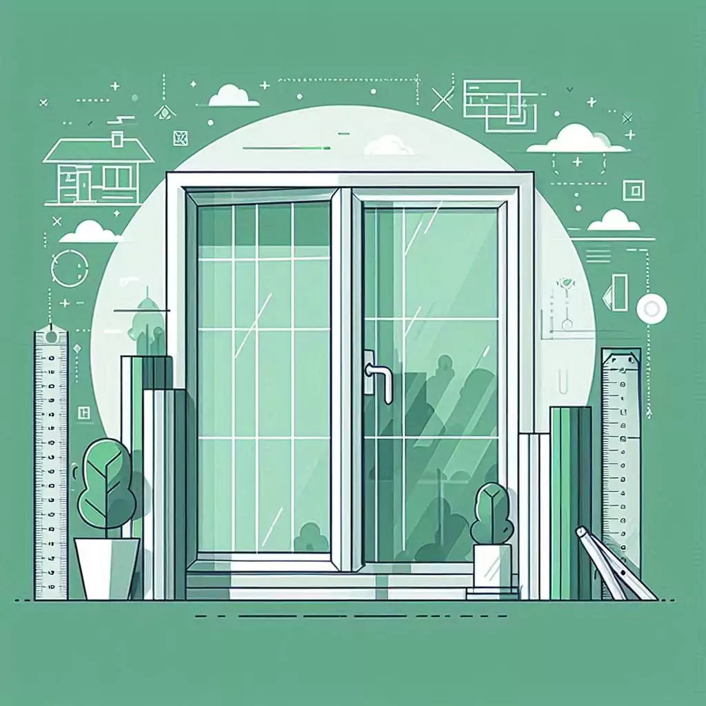 Ilustración de medidas estándar de ventanas de PVC, aluminio y rejas para ventanas