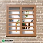 Rejas para ventanas en color marrón modelo Anelf, proporcionando seguridad y estilo a las ventanas de tu hogar