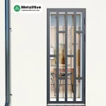 Reja de seguridad para puertas, modelo Danea, abatible y en color negro