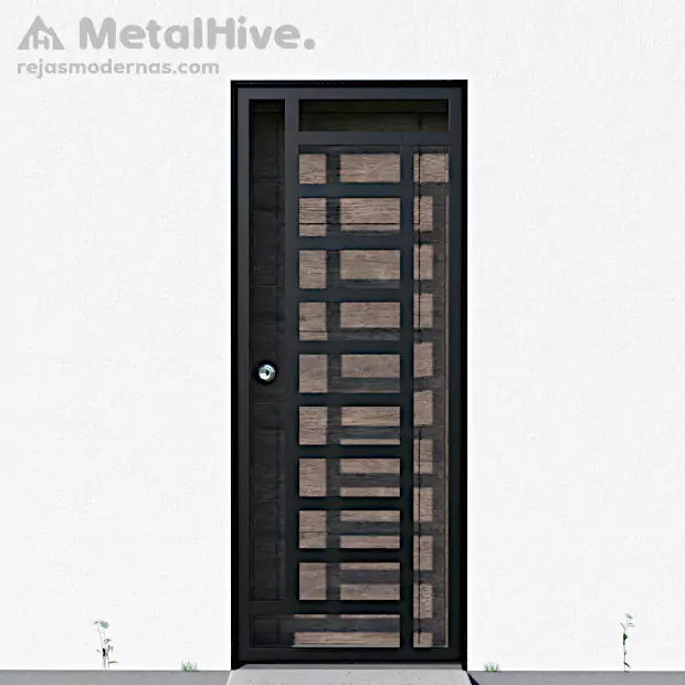 Imagen de nuestras Rejas Rústicas para Puertas en un elegante color negro de Cerrajería MetalHive