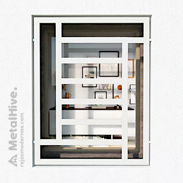 Imagen de nuestras Rejas Rústicas para Ventanas en un sofisticado color blanco por Cerrajería MetalHive