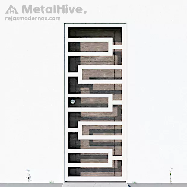 Rejas abatibles para puertas en color blanco de Cerrajería MetalHive