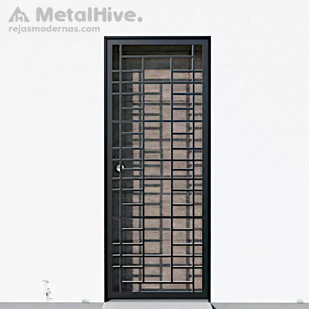 Imagen de las Rejas de Seguridad para Puertas Nathcas de Cerrajería MetalHive en color negro