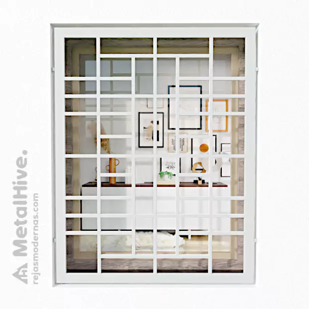 Rejas metálicas para ventanas en color blanco modelo Pale de Cerrajería MetalHive