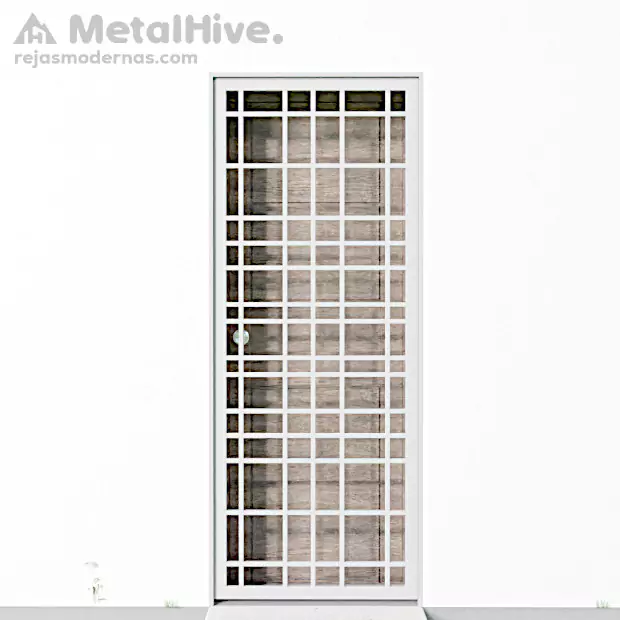Rejas modernas para casas en color blanco modelo Fredfer de Cerrajería MetalHive