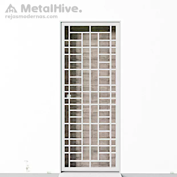 Imagen de las Rejas para Puertas Exteriores en color blanco Pale de MetalHive