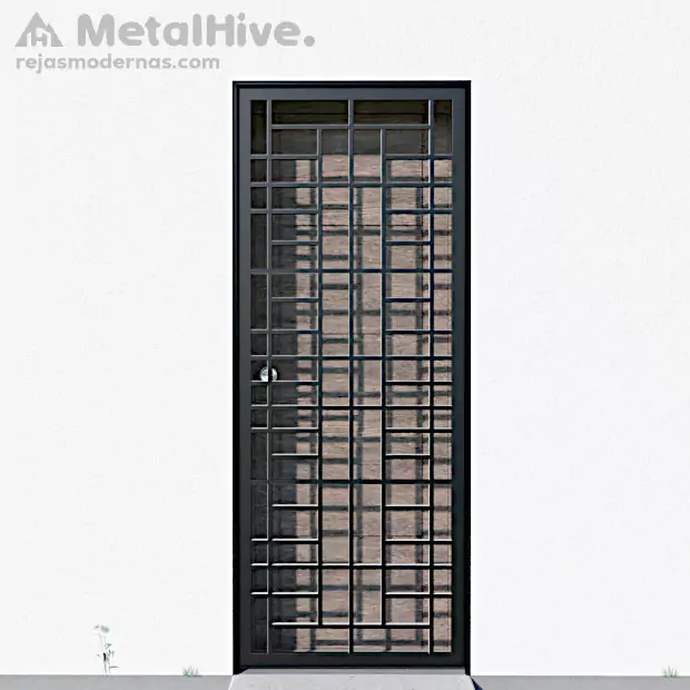 Imagen de las Rejas para Puertas Exteriores en color negro modelo Pale de Cerrajería MetalHive